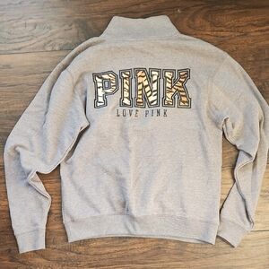 Victoria's Secret Pink Tiger print quarter zip